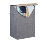 Relaxdays 2 cestos de ropa sucia con tapa en gris marrón claro,gris