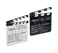 Relaxdays 2 claquetas cine blanca y negra blanco,negro