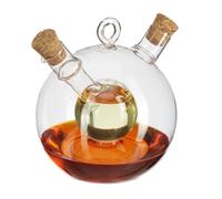 Relaxdays 2 combos aceitera vinagrera de cristal marrón claro,transparente