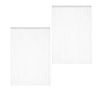 Relaxdays 2 Cortinas de Hilos, Puertas y Ventanas, 245cm, Lavables, para Acortar, 145 x 245 cm, Blanco, Poliéster, 90 x 245 cm