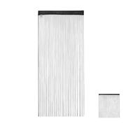 Relaxdays Juego de 2 cortinas de hilos 245 cm negro