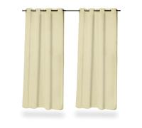 Relaxdays 2 Cortinas Opacas de 245x135 cm, Oscurecen, No Transparentan, con Ojales, Blackout, Arena