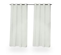 Relaxdays 2 Cortinas Opacas de 245x135 cm, Oscurecen, No Transparentan, con Ojales, Blackout, Gris, Hierro