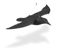 Relaxdays 2 Cuervos Espantapájaros para Colgar, Plástico, 8x41x58 cm, Negro