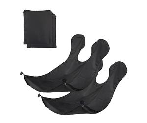 Relaxdays 2 Delantales para Barba, Recoge Pelos Afeitado con Ventosas, Babero Afeitarse Cierre Contacto, 125x70cm, Negro