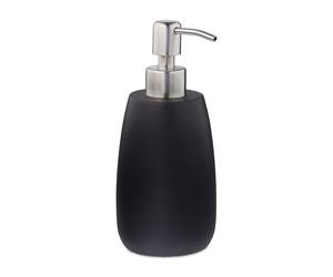 Relaxdays 2 dispensadores de jabón con bomba negra negro,plata