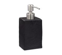 Relaxdays 2 dispensadores de jabón piedra negros negro,plata