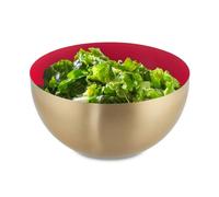 Relaxdays 2 Ensaladeras de acero en rojo y dorado oro,rojo