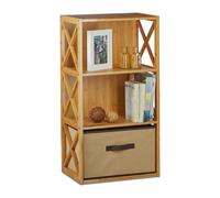 Relaxdays 2 estanterías bambú 3 baldas marrón claro