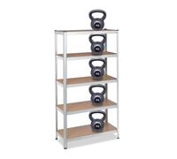 Relaxdays 2 estanterías carga pesada galvanizadas marrón claro,negro,plata