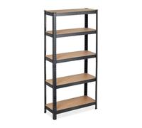 Relaxdays 2 Estanterías carga pesada negra 875 kg marrón claro,negro