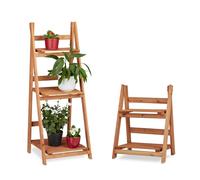 Relaxdays 2 estanterías escalera para plantas marrón claro