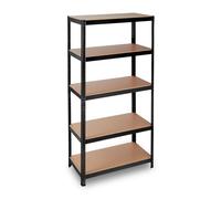 Relaxdays 2 estanterías metálicas almacenaje negro marrón claro,negro