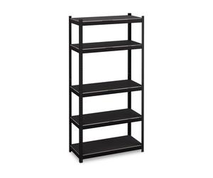 Relaxdays 2 estanterías pesadas 5 niveles negro negro