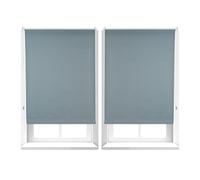 Relaxdays 2 Estores Opacos Térmicos, Sin Taladrar, Enrollable, con Cadena, Tela-Aluminio-Plástico, 80 x 160 cm, Gris