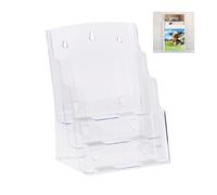 Relaxdays 2 expositores de folletos formato DIN A4 transparente