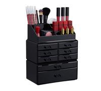 Relaxdays 2 Organizadores maquillaje grandes negro negro