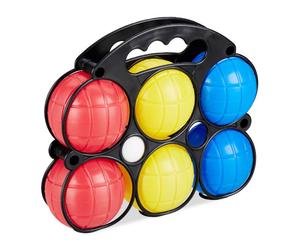 Relaxdays 2 Packs Petanca para Niños con 12 Bolas azul,amarillo,rojo