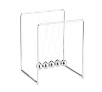 Relaxdays 2 Péndulos de Newton para Escritorio, Decoración Oficina, 5 Bolas, Metal, 13,5 x 11 x 10,5 cm, Plateado