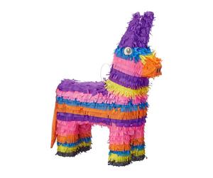 Relaxdays 2 piñatas burro púrpura,naranja,fucsia