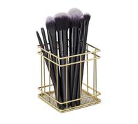 Relaxdays 2 Portalápices cuadrados alambre dorado oro