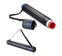 Relaxdays 2 Portaplanos Extensibles hasta A0, Tubos Guardar Títulos, Planos y Pósteres, 64-107cm, Plástico, Negro/Azul