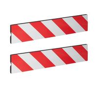 Relaxdays Juego 2 Protectores Pared para Garaje Autoadhesivos, 50x10 cm, para Esquinas, Reflectantes, Gomaespuma, Rojo/Blanco, Caucho