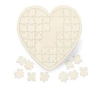 Relaxdays 2 puzzles madera corazón para bodas crema