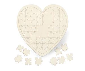 Relaxdays 2 puzzles madera corazón para bodas crema