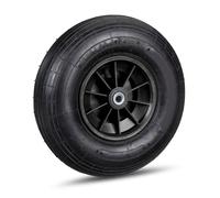 Relaxdays 2X Ruedas de Repuesto Carretillas, 4.00-6, Neumático de Goma, Tres adaptadores, Llanta de Plástico, Negro