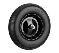 Relaxdays 2 Ruedas Carretilla 4.80 4.00-8 con Eje, Goma, Antipinchazos, Resisten hasta 100 kg, Recambios, Negro