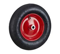 Relaxdays 2 ruedas carretilla hinchable rojo,negro