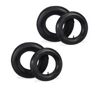 Relaxdays Ruedas de Carretilla con Cámara de Aire Set de 2, Neumáticos 4.00-8 para Carro, con Perfil, hasta 150kg, Negro, Caucho