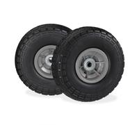 Relaxdays 2 ruedas de carro 4.10/3.50-4 de caucho negro,gris