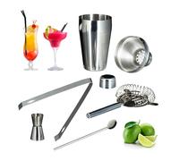 Relaxdays 2 sets accesorios cóctel acero inox. 5 plata