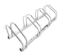 Relaxdays 2 Soportes 4 bicicletas suelo o pared plata