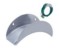 Relaxdays 2 Soportes Manguera de Pared, para Mangueras de 30 m 1/2", Portamangueras Metálico Semicircular, Jardín, Gris