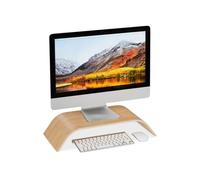 Relaxdays 2 Soportes monitores curvos de bambú marrón claro