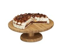 Relaxdays 2 Soportes para tartas Ø 33 cm bambú marrón claro