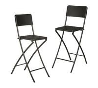 Relaxdays 2 taburetes altos de cocina estilo ratán negro