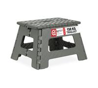 Relaxdays 2 taburetes plegables en gris claro blanco,gris