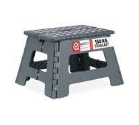 Relaxdays 2 taburetes plegables en gris oscuro antracita,blanco