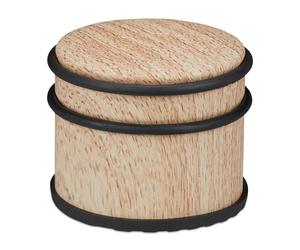 Relaxdays 2 topes para puerta efecto madera marrón marrón claro,negro
