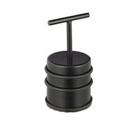 Relaxdays 2 Topes Puerta con Asa, Puertas y Ventanas, Alto, Redondo, Interior, Acero Inoxidable, Goma, 7 cm Ø, Negro
