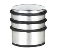 2 Topes de Puerta Pesado, Freno Puertas con Anillos de Goma, Sujetapuertas Metal y Goma, 75x68x68 mm, Plateado