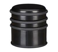 Relaxdays 2 Topes Puerta, Puertas y Ventanas Pesadas, Acero Inoxidable y Goma, Freno Alto, Redondo, 7cm Ø, Negro