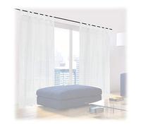 Relaxdays 2 Visillos de Voile, Cortinas Semitransparentes con Presillas, Salón y Dormitorio, 175x140 cm, Blanco