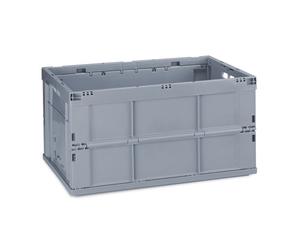 Relaxdays 2 x cajas plegables robustas gris