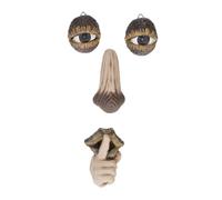 Relaxdays 2 x cara de árbol con gesto de reposo beige,marrón,negro