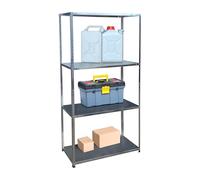 Relaxdays 2 x estanterías, Acero galvanizado, HBT 180 x 90 x 40 cm, 160 kg, 4 Niveles, sótano y Garaje, Carga Pesada, Plateado